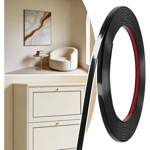 20FT x 1/4in Peel and Stick Molding Trim, Flexible Self Adhesive Trim for Mirror, Tile , Backsplash, Wall Border, Plastic  Decorative Molding Strip, Black