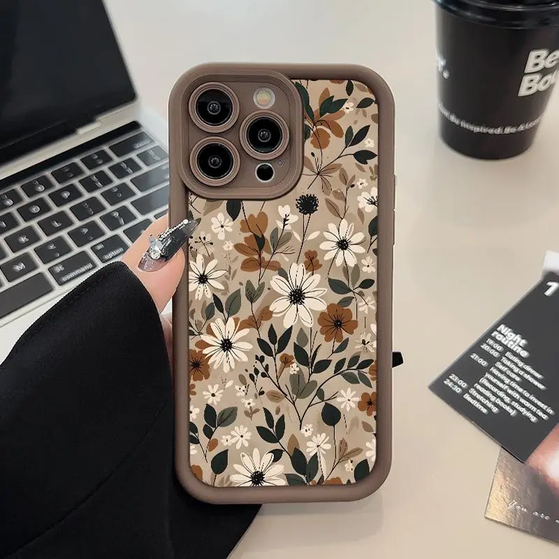 Soft Silicone Multi-Model Smartphone Casing - Flower Design for iPhone 18 ProMax,17 Air,16 ProMax,15 Plus,14,13,12,11 - Rugged, Durable, Shockproof, Anti-Scratch Cellphone Cover Protector for Women, Gift (QXB235)