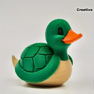 Turtle Duck Creative Statue Ornament, Fun Duck Sculpture, Suitable for Indoor And Outdoor Decorative Art, Home, Garden And Various Room Types, Plastic Material