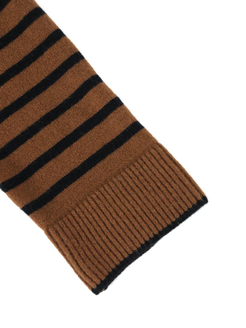 Women's Casual Two-Piece Set, Sporty Knit Sweater & Long Pants, Striped Random Design, Fall Winter Fashion