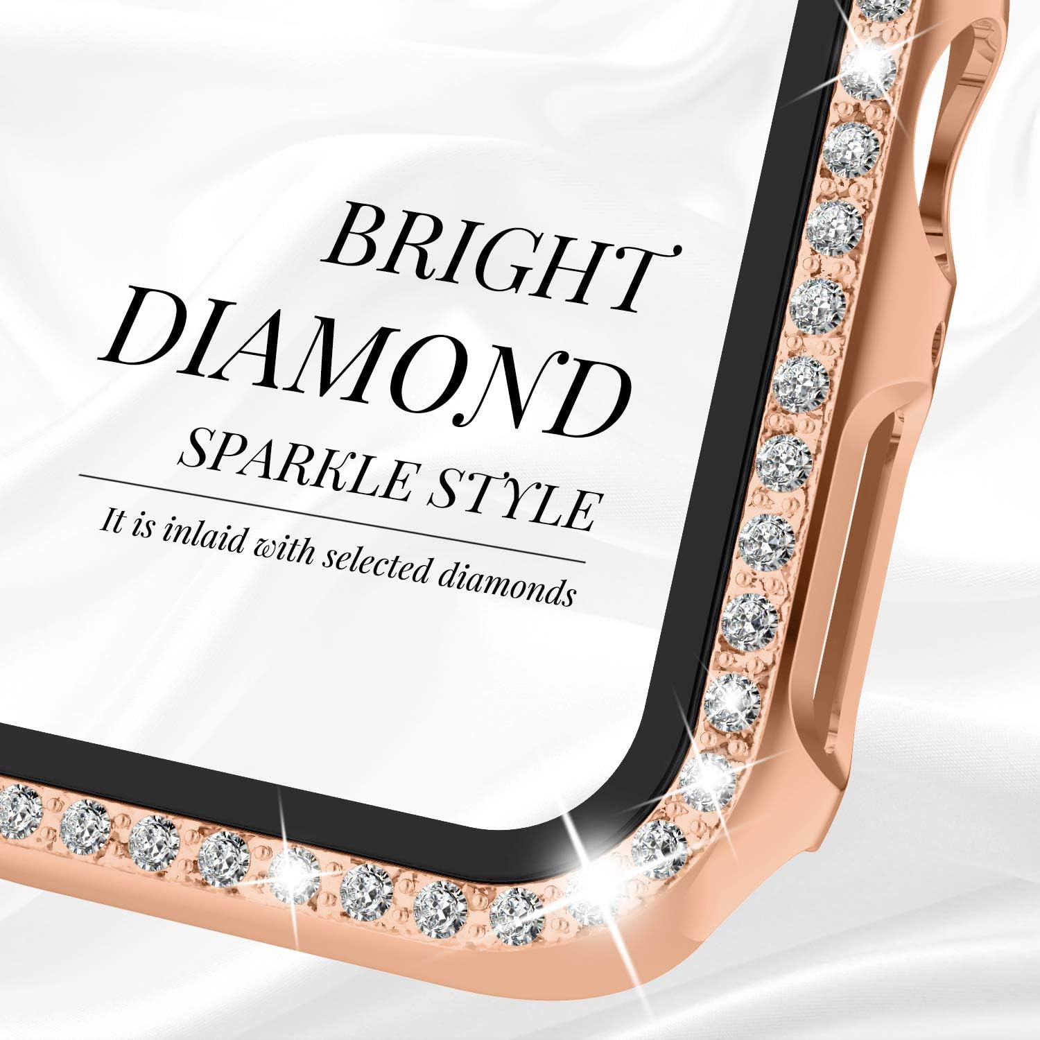 Bling Apple Watch Case with Screen Protector – Diamond Protective Cover, Full Protection for Apple Watch Series 4–10 & SE (40/41mm & 42/44/45/46mm)