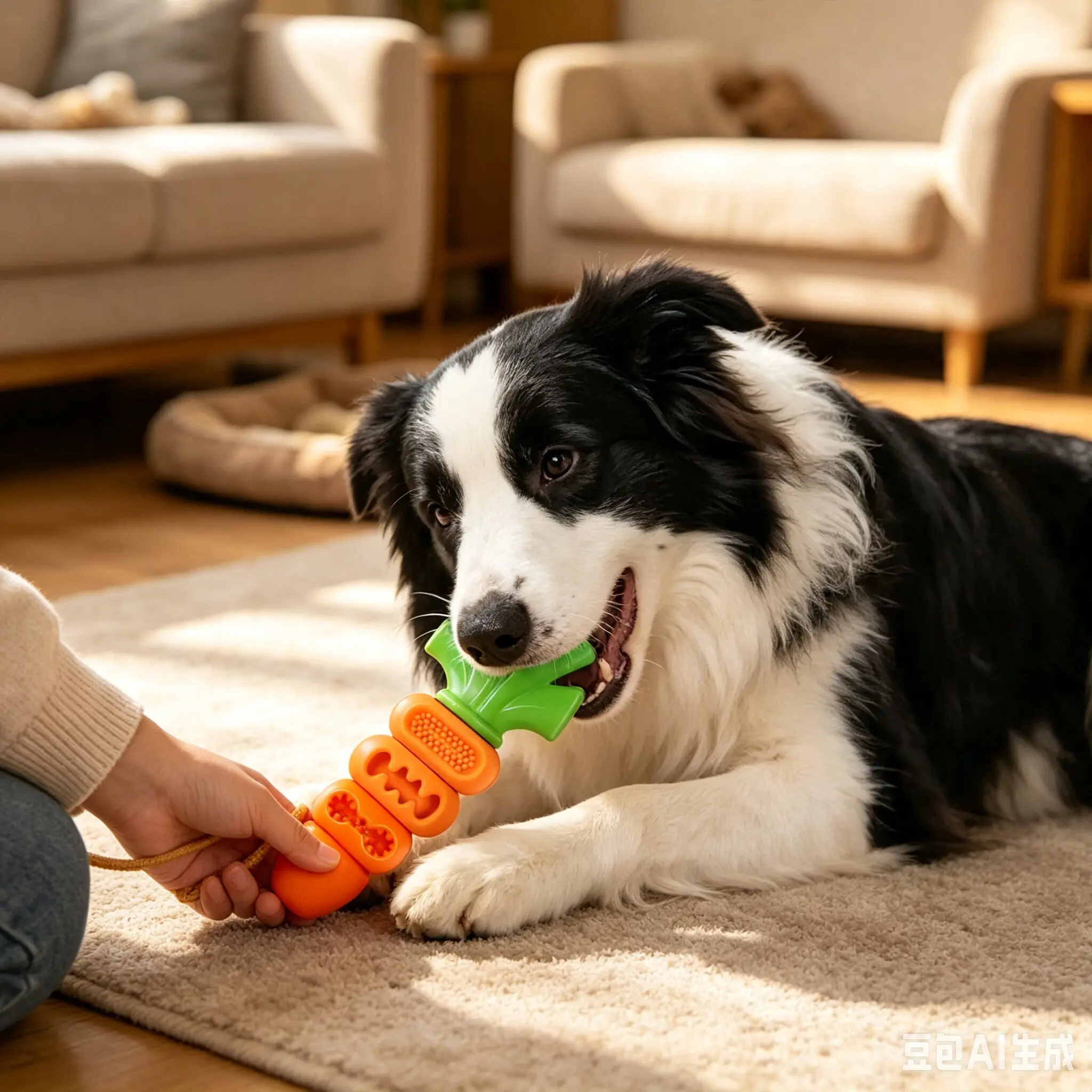 Carrot Dog Chew Toy, Durable Teething Toy with Tooth Cleaning Particles, Interactive Treat Dispensing Dog Toy for Small Medium Large Dogs Boredom Relief,biteresistant,spinning