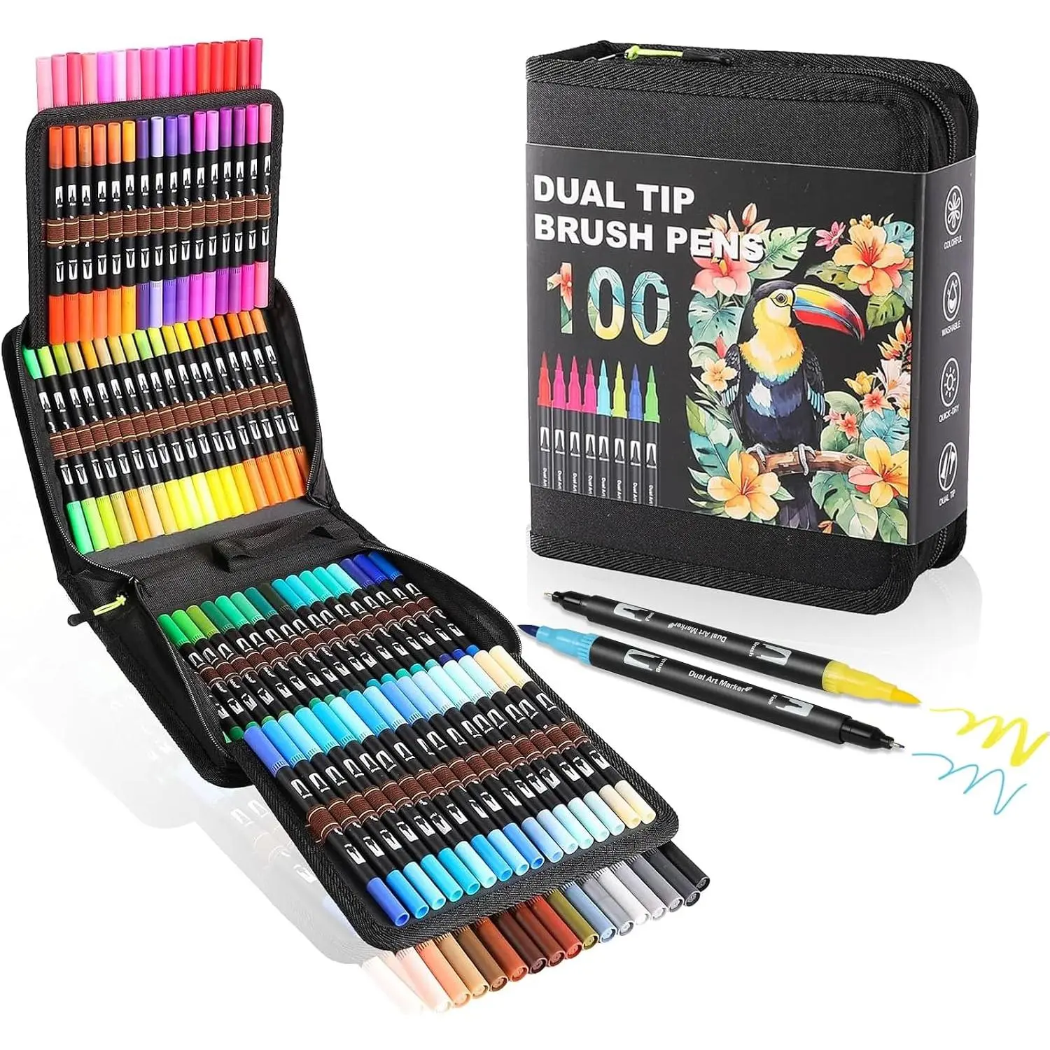 36 Colors  Tip Watercolor Markers Pens for School Supplies-Brush & Fine