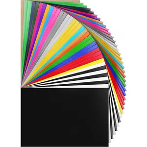 HTV Heat Transfer Vinyl Bundle 37Pack 12" x 10" Vinyl Sheets,Iron  Vinyl for Cricut & Heat Press Machine, Than 20  Colors for DIY Fabrics T-Shirts