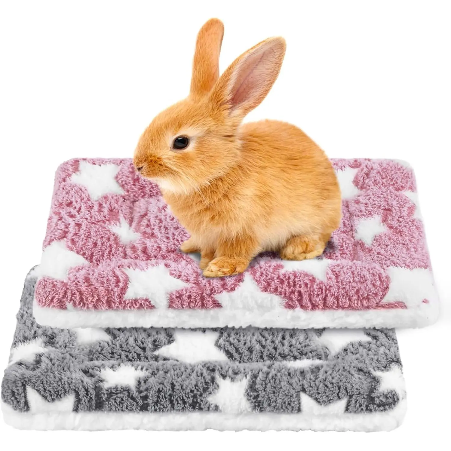 2 Pack  Bunny Bed Soft Guinea Pig Bed Mat Washable Guinea Pig Bunny Pad Reversible Small  Bed Cage Liner for Hamster Rat Hedgehog Chinchilla Ferret (13×10 Inch)