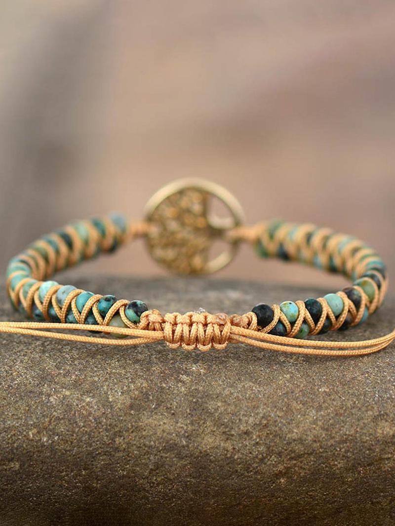 Boho Style Tree Design Beaded Bracelet, Vintage Trendy Beaded Bracelet, Fashionable Jewelry for Women & Men, Trendy All-match & Exquisite Jewelry for Birthday Gift, Stackable Bracelets