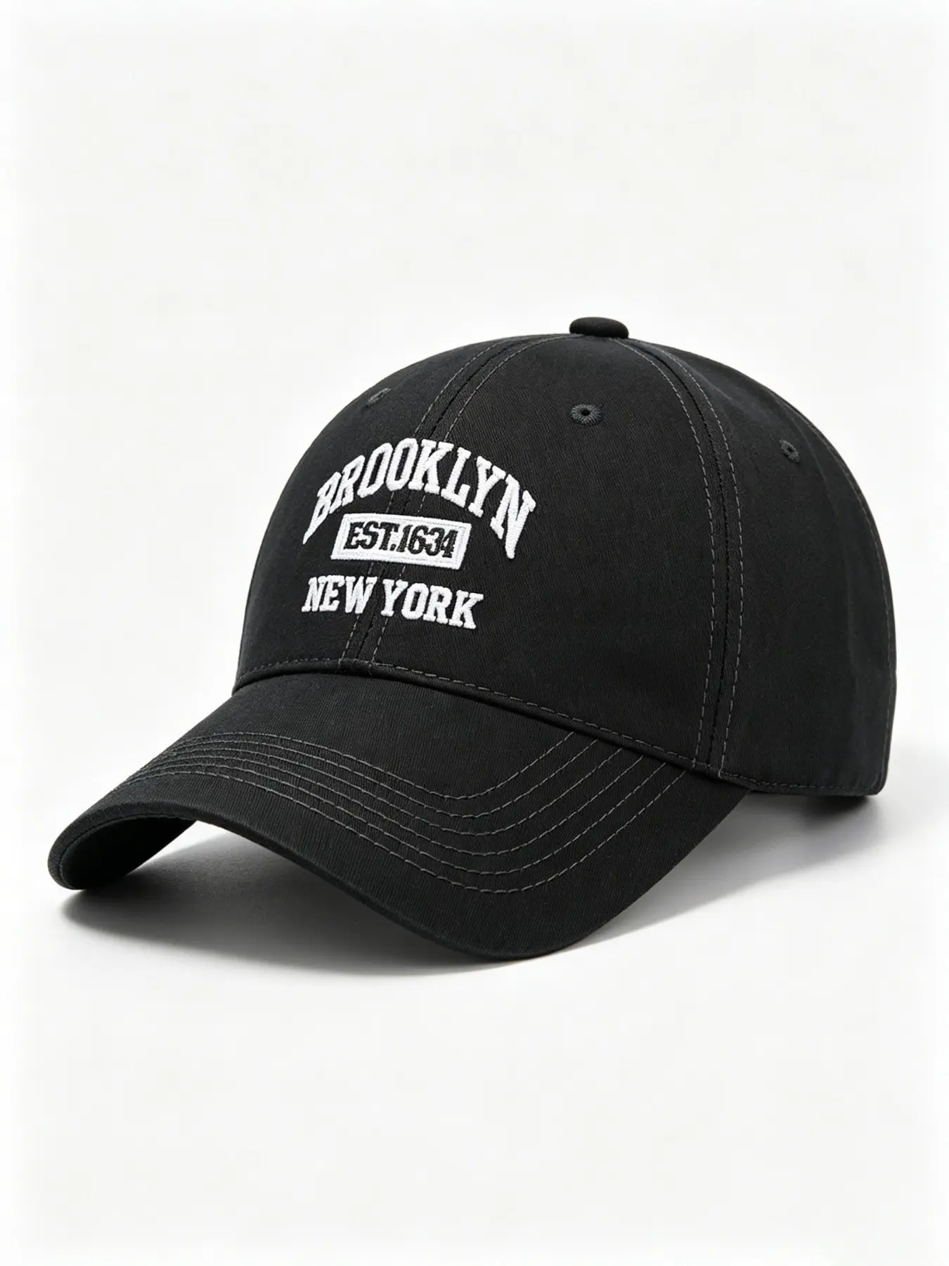Brooklyn EST.1631 Letter Embroidered Soft Curved Brim Baseball Cap, Sun Protection Breathable Lightweight, Unisex Adjustable Hat For Daily Commute Outdoor Trips 7 Colors