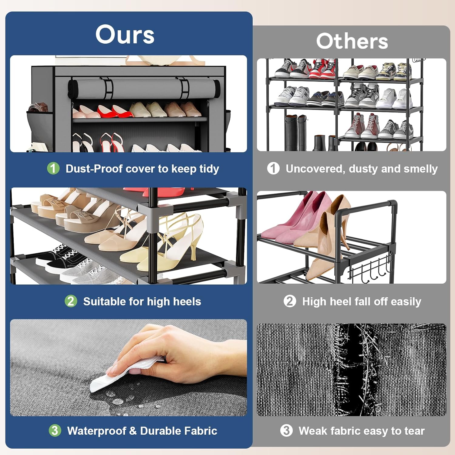 Multi-Layer Shoe Rack Assembly, Simple Dustproof Home Storage, Doorway Dormitory Rent House Indoor Shoes Organizer Standing Cabinet