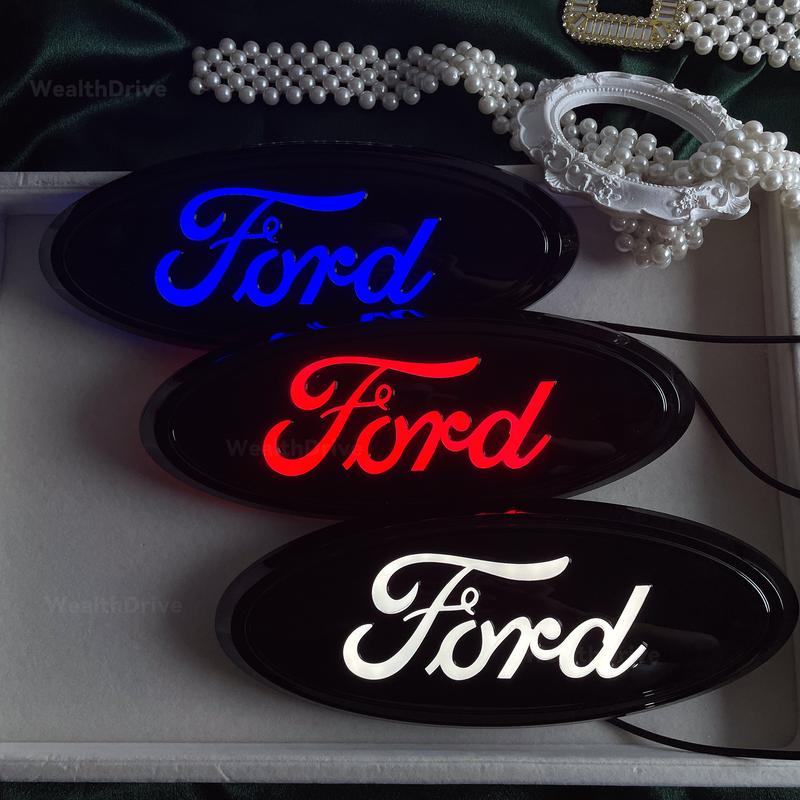 For Ford F150 Raptor Edge Explorer Grille Emblem LED Car Emblem Light Rear Light Car Emblem Car Accessories Car Stuff Truck Accessories Truck Stuff Car Decor Trim Lights