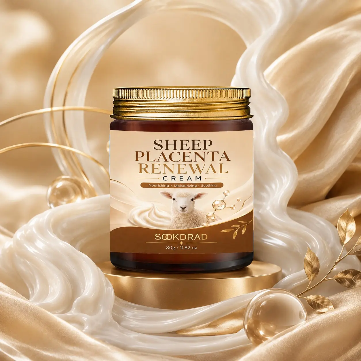 Sheep Placenta Renewal Cream, nourishing, moisturizing, soothing, all skin types, daily skincare, 80g