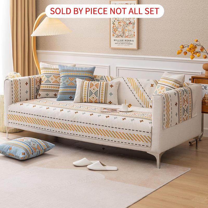 Boho Style Sofa Cover, Washable Sofa Slipcover, 1 Count Non-slip Sofa Towel/Pillowcase without Filler, Reusable Washable Sofa Protector for Home Living Room #TOP PICKS