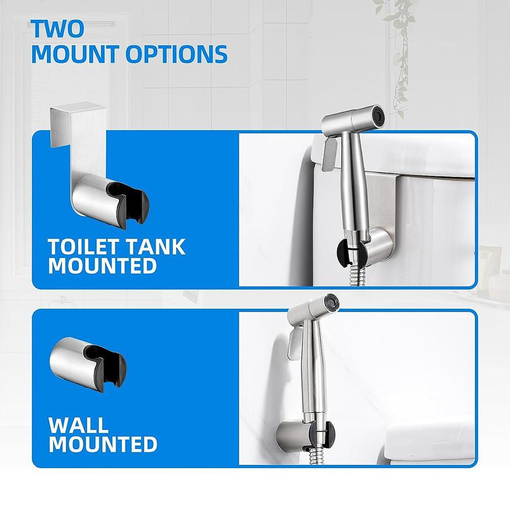 2PACK Handheld Toilet Bidet Sprayer, Adjustable Water Pressure Control Bidet Hose, Stainless Steel Bathroom Fixtures for Feminine Wash, Baby Wash, Toilet Bidet Attachment