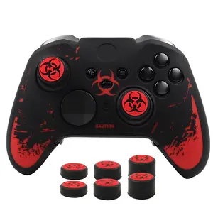 Laser Engraved Silicone Case Anti-Slip Grip Joystick Cover For Xbox Elite Series 6 Controller Skin Gaming  Accessories Covers