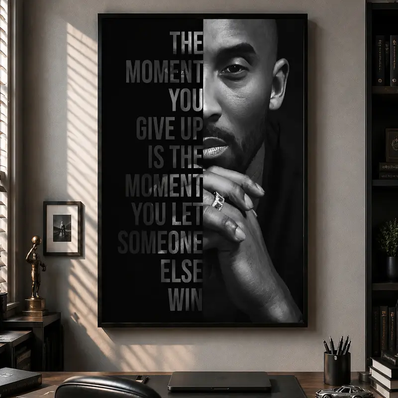 Kobe Bryant Motivational Canvas Print Poster, Black Mamba Quote Wall Art, Basketball Wall Decor, Inspirational Sports Wall Art, Gym Wall Decor, Office Bedroom Living Room Decor, Athlete Wall Art, Basketball Fan Gift, Modern Sports Print, Man Cave Decor