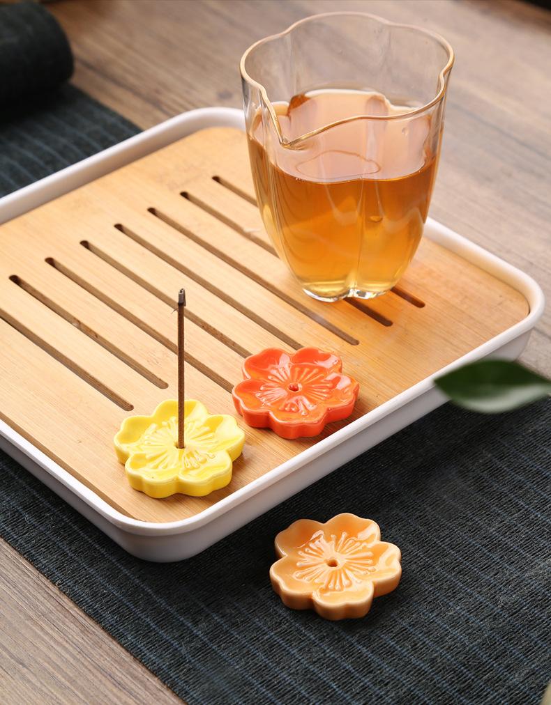 Cherry Blossom Mini Incense Holder & Tray for Sandalwood & Agarwood Sticks - Decorative Design incense stick