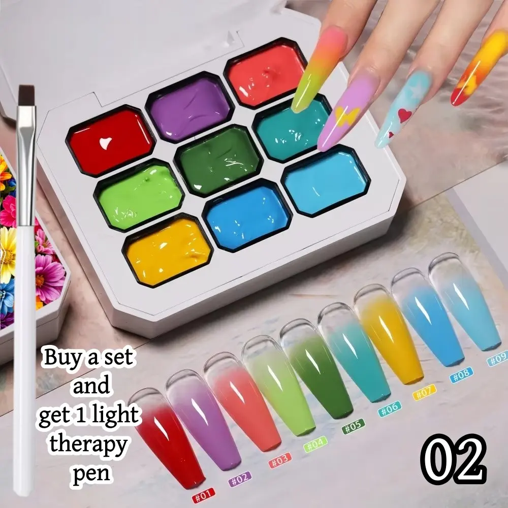 Y2K Nail Gel Set, Rainbow Macaron Series, High Saturation Shimmer, Includes Nail Brush, LED Nails, UV LED Gel, DIY Manicure, DIY Nail Design, Gel Polish Kit