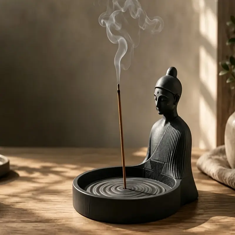Minimalist incense burner & holder, dust-proof. Desktop decorative, holds incense sticks. Great for bedroom, office aromatherapy. Multifunctional storage incense tool