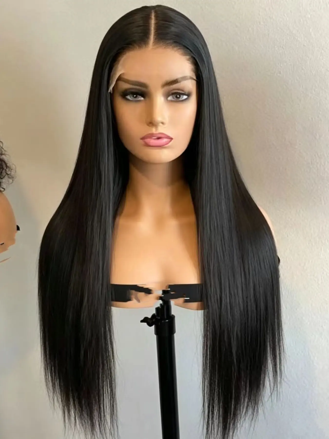 Glue-Free Lace Wig, 26 Inch Natural Straight Hair, 13x4x1 Lace Front, 180% Volume, Breathable, Heat-Resistant, Daily Use