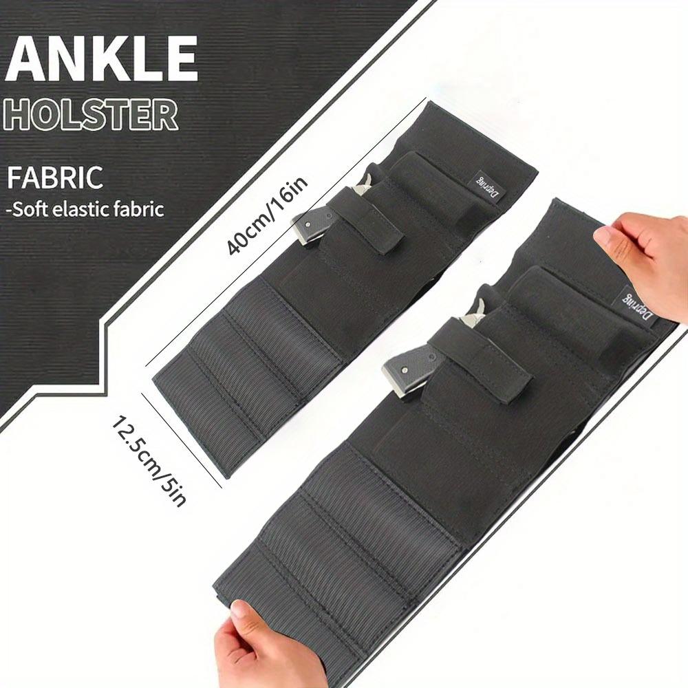 Black Nylon Ankle Holster - Concealed Carry with Magazine Pouch - Comfortable, Breathable, Durable, Secure Hook-and-Loop Strap, Elastic Band Retention Tactical Equipment 9MM 380 Glock 17 19 26 43x 1911 vnsh fn reflex holster for concealed carry