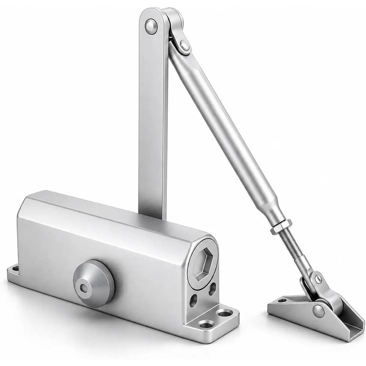 Heavy Duty Automatic Door Closer, Self Closing Hydraulic Door Closer, Soft Close No Slam, Anti Rust Aluminum, Easy DIY Install, Fits 88-143lb Doors 23-43in, for Home & Commercial Use