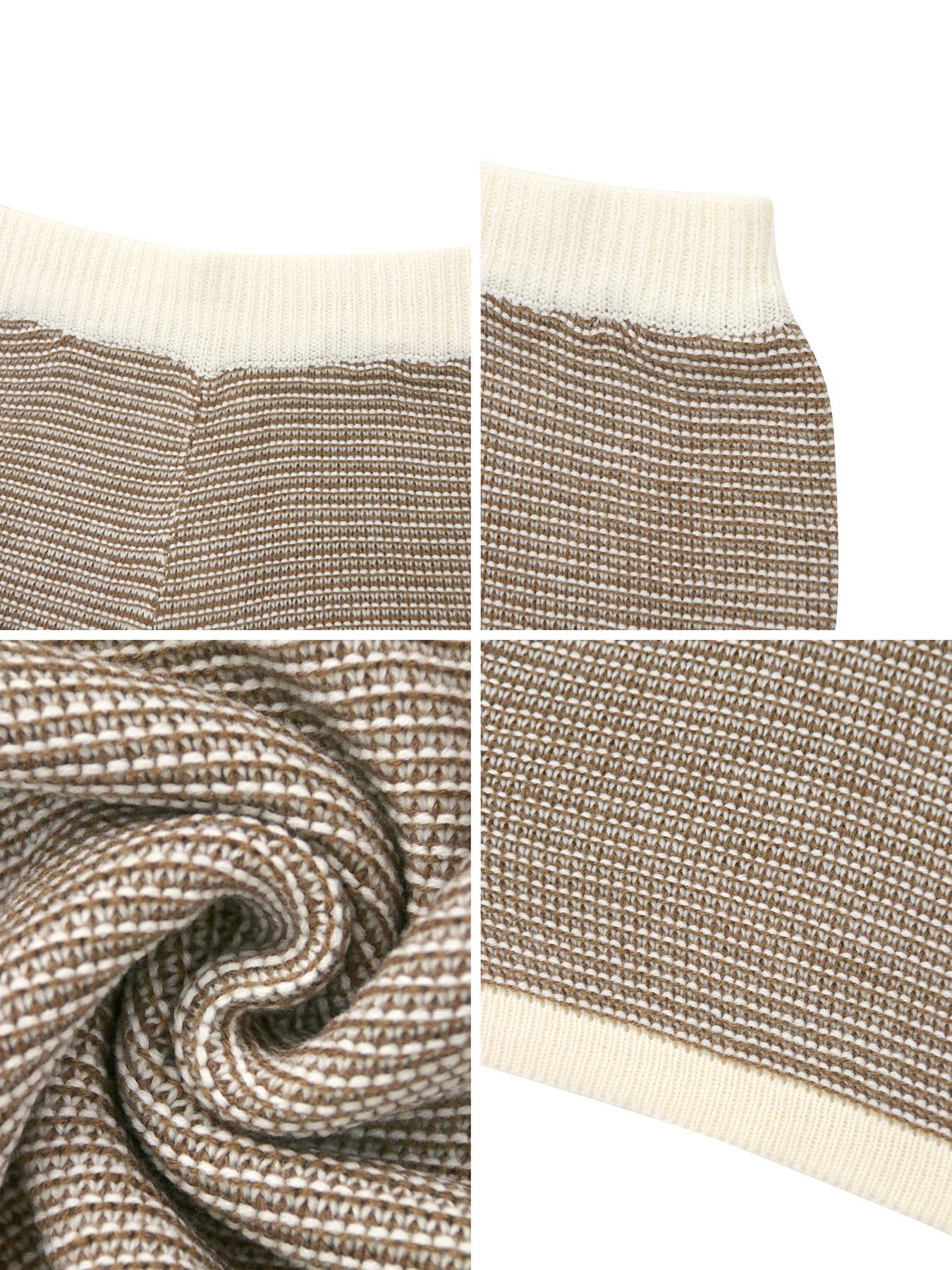 Women's Knitted Two-Piece Set for Spring and Autumn, Classic Round Neck Pullover Top and Elegant Shorts, Stylish and Casual, Casual Matching Set