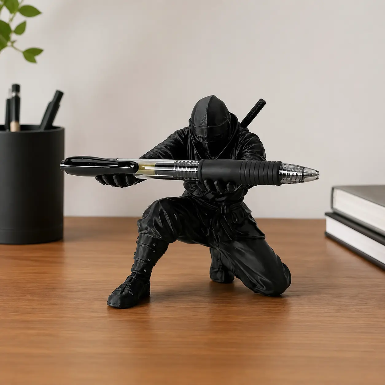3D Printed Samurai Ninja Pen Holder, Cool Desktop Desk Organizer for Pens and Pencils, Creative Office Desk Accessory, Funny Stationery Holder Gift for Boyfriend, Colleague, Friend, Students, Men, Office, Home and Dorm