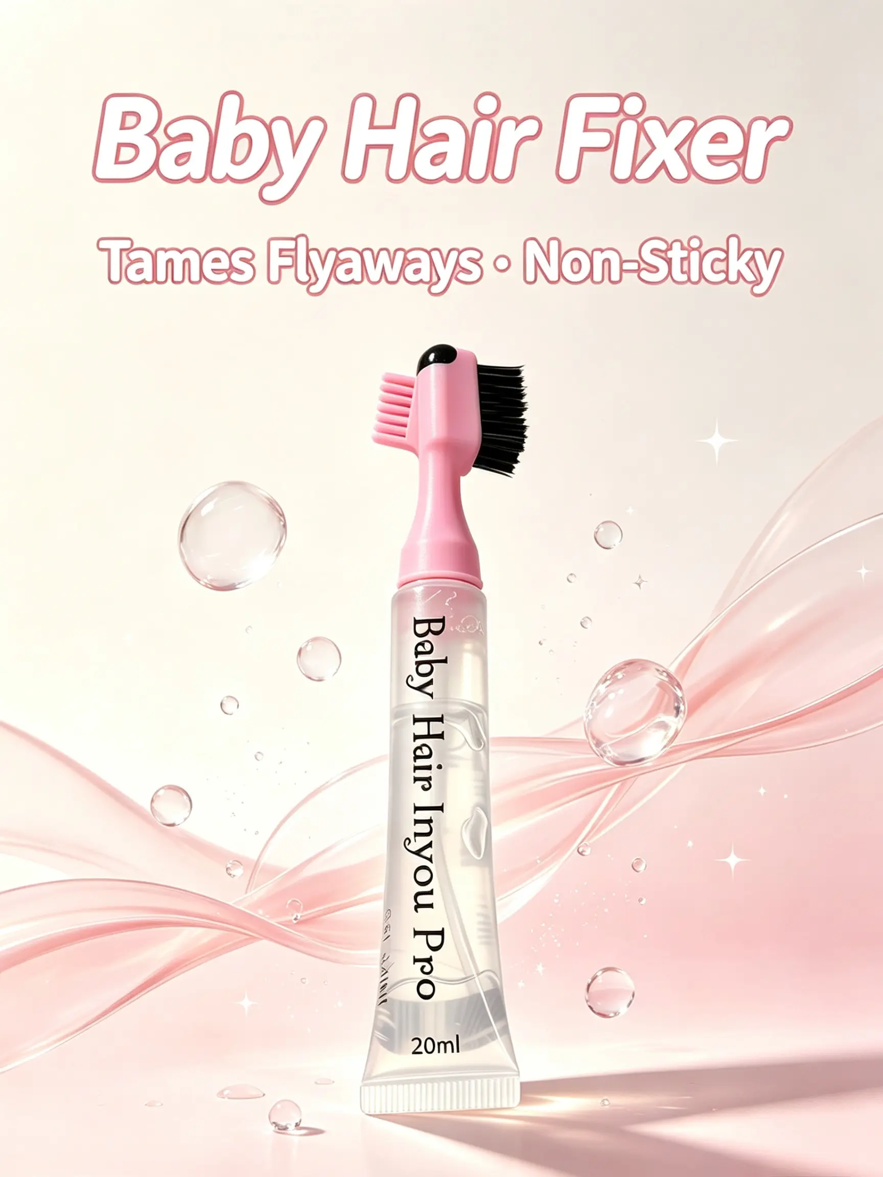 20ml Baby Hair Inyou Pro Edge Control Gel With Brush Portable Flyaway Hair Tamer Styling Cream