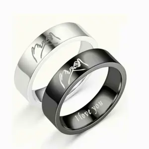Fashion couple rings, ideal for friends, festival gifts, fashion accessories. Engraved 'I love you', perfect for Valentine's Day, holding hands, couples, weddings, mothers day, gifts