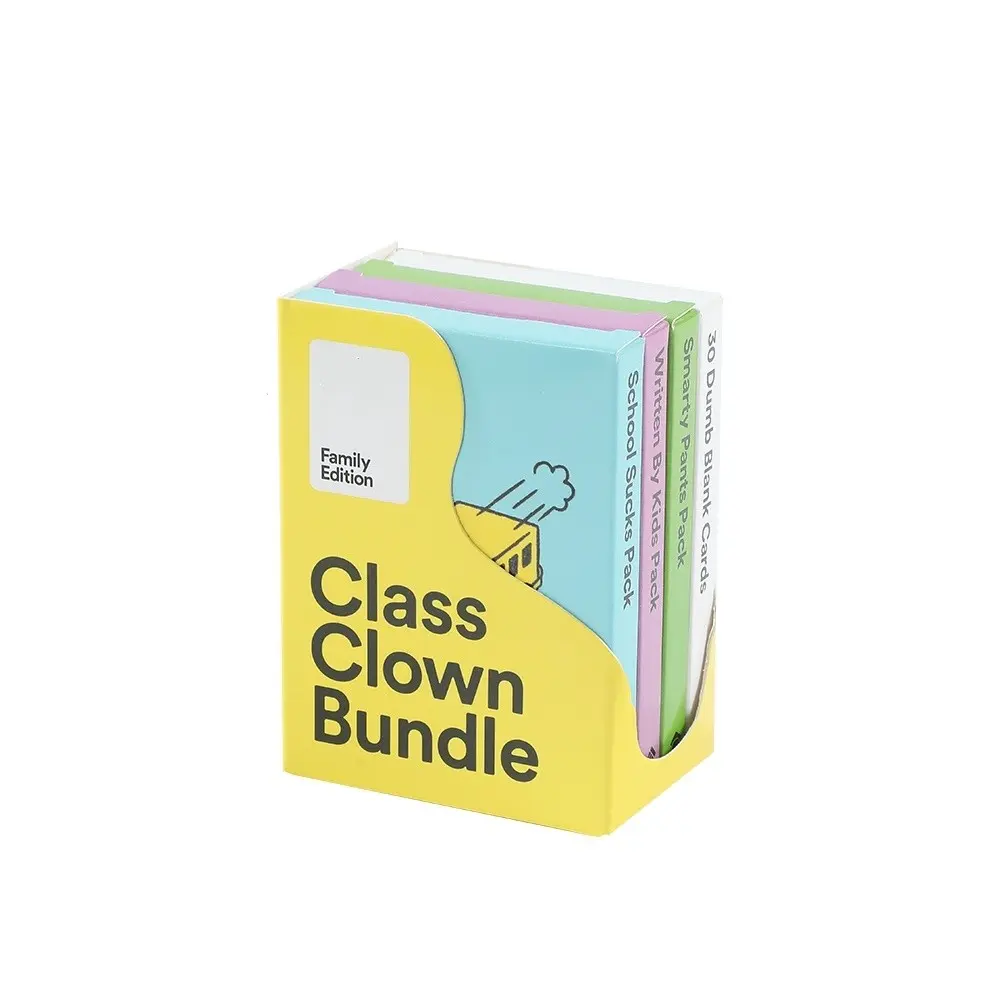 Cards Against Humanity Family Edition Class Clown Bundle, Expansion Pack Set for Family Party Card Game, Includes 3 Themed Packs & Blank Cards