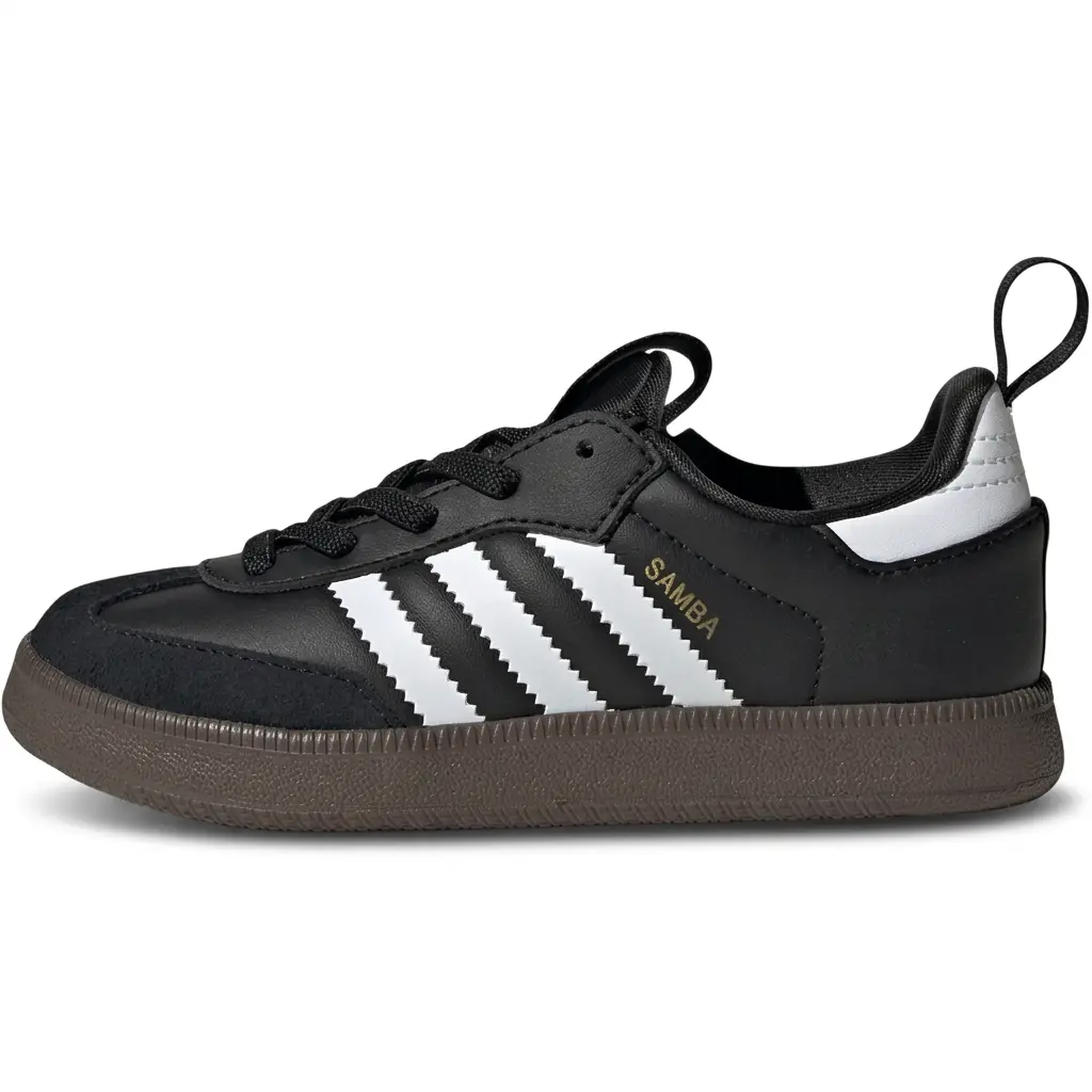 adidas Originals Samba Quickon Comfortable Fit Low Top Kids Skate Shoes KK2178, Lace Up, Three Stripes