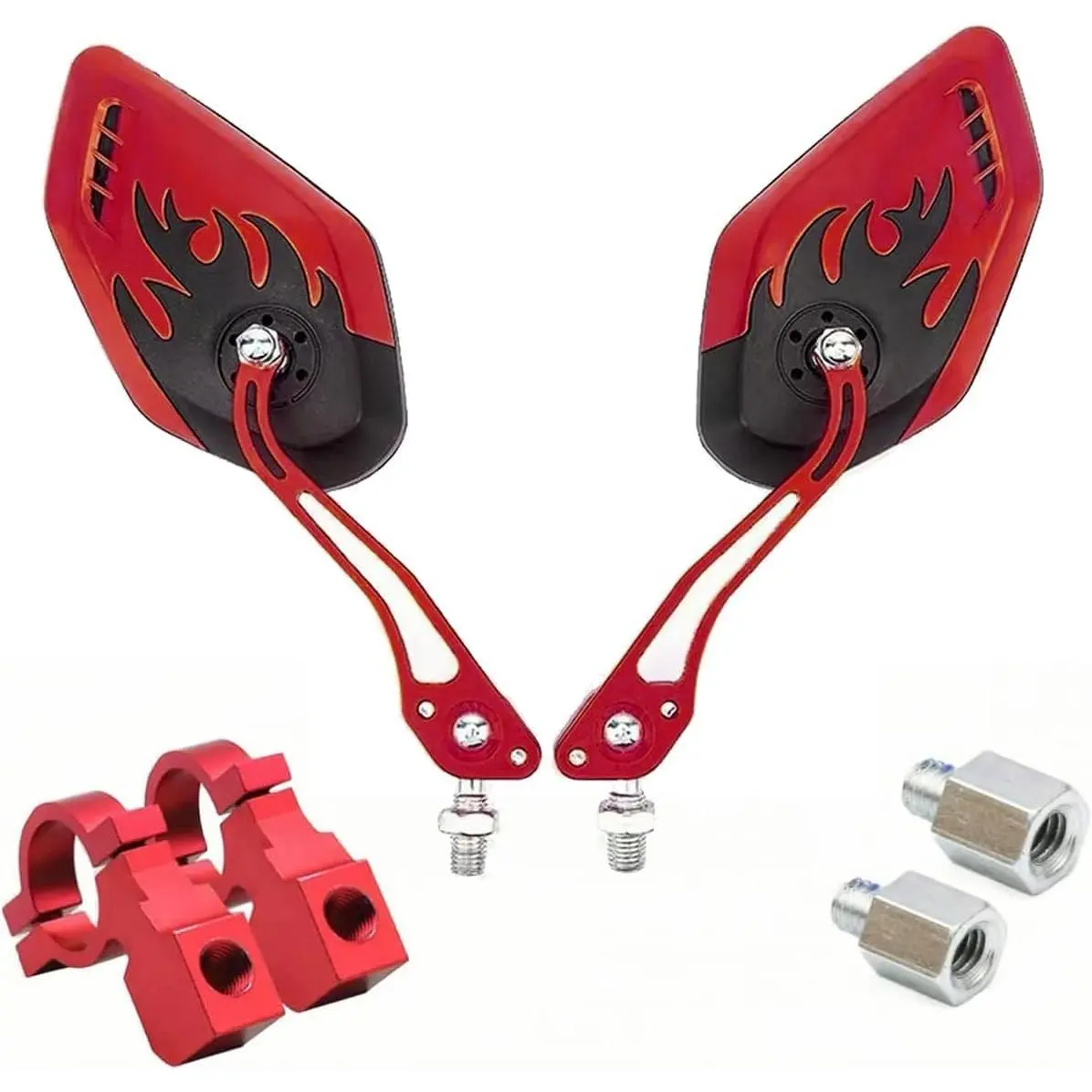 Bike Mirrors for Electric Bikes - 2 Pack Mirrycle Bike Mirrors, Handlebar Rearview Mirror, Bicycle Mirrors for Handlebars - Enhance Safety and Visibility on Your Electric (red)