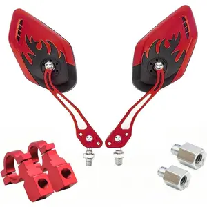 Bike Mirrors for Electric Bikes - 2 Pack Mirrycle Bike Mirrors, Handlebar Rearview Mirror, Bicycle Mirrors for Handlebars - Enhance Safety and Visibility on Your Electric (red)