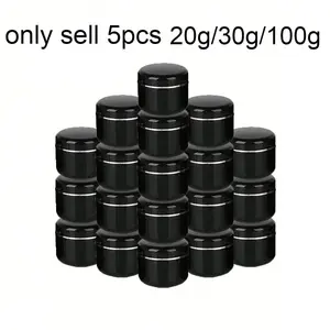 5 Pcs Cream Jars, 20g/30g/100g Plastic Sample Bottles, Reusable Makeup Containers, Ideal for Cosmetics, Travel, Storage, Dispensing