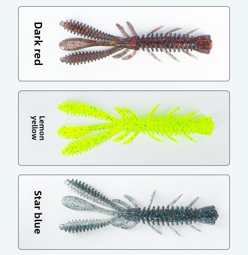 Luya floating shrimp wave dance shrimp type soft bait Ned lead head hook down fishing group black pit soft bait bass false bait soft worm