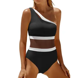 Holipick Women's One Shoulder One Piece Swimsuit Cutout Bathing Suits Mesh Slimming Swimwear for Teen Girls