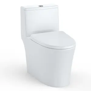 Modern One Piece Toilet – Elongated Dual Flush 0.8/1.28 GPF – Soft Close Seat, Comfortable Height – Quiet & Powerful Top Flush – Perfect for Bathroom, Master Bath, or Small Powder Room