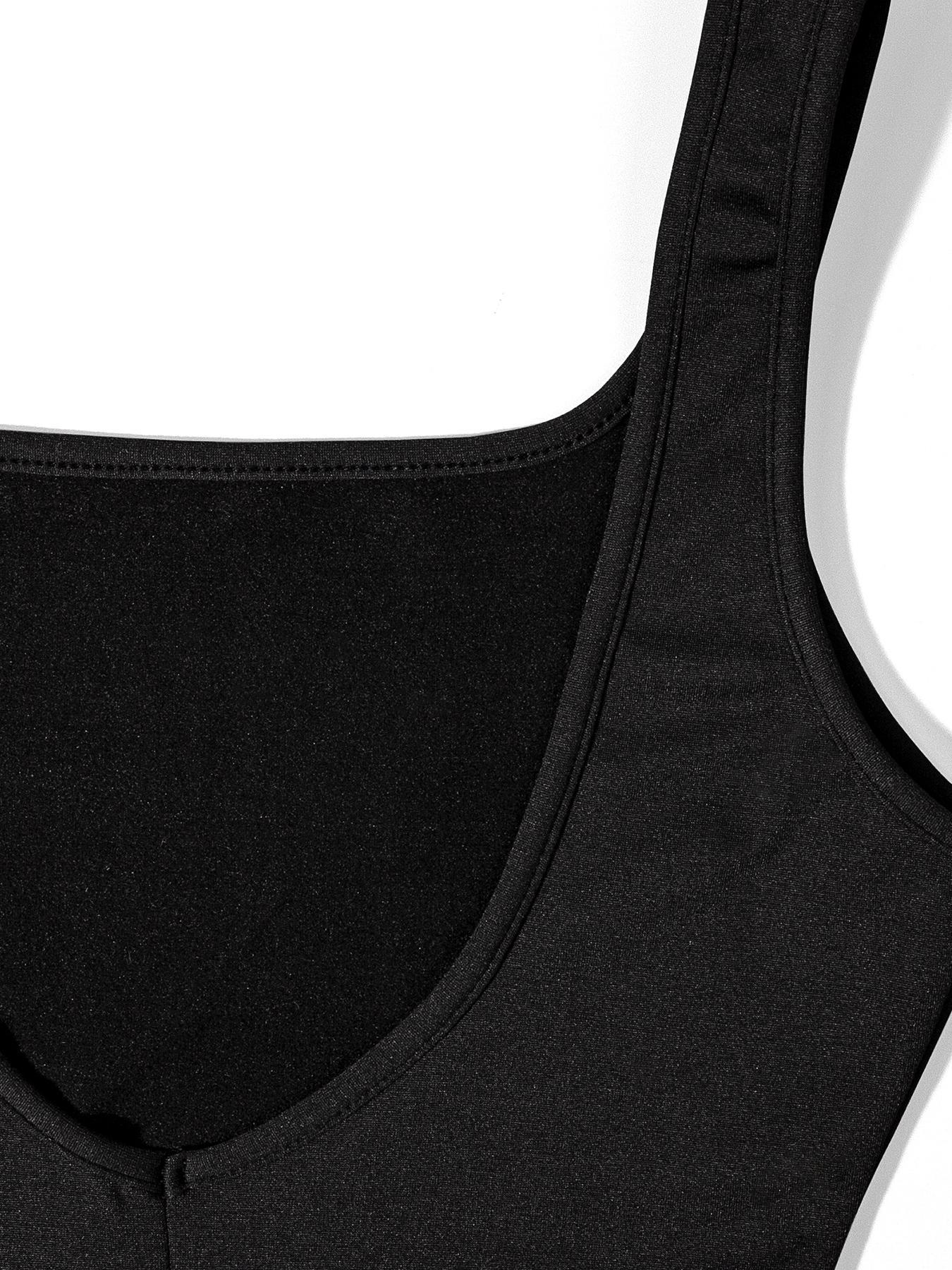 Women's Solid Minimalist Backless Tank Romper, Casual Comfy Breathable Skinny Romper for Daily Wear, Ladies Clothes for All Seasons