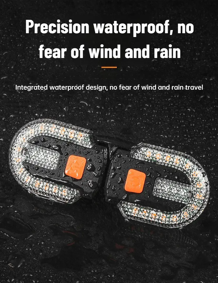 1825 Bicycle Turn Signals with Alarm - USB Charging Controller, Split/Integrated Rear Tail Light, 5 Modes, Waterproof Strobe, Front/Rear Mountable, Portable Bikes Lights & Reflectors