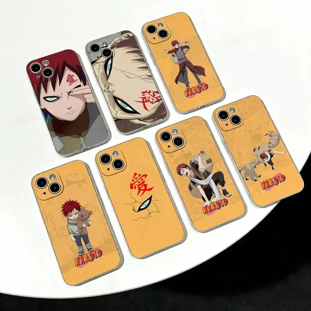 Gaara Naruto Ultra Clear TPU Case Slim Lightweight Shockproof Cover For iPhone 17 16 15 14 13 12 11 Pro Max Plus Mini
