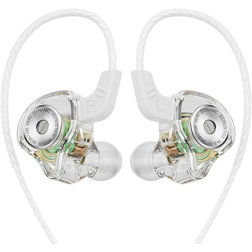 QKZ AK6 Ultra Wired Gaming Earbuds in-Ear Monitors Headphones, IEM Earphones with Mic, DEEP BASS HiFi Noise Isolation Corded for 3.5mm Jack for Music Gaming Video Calling-White