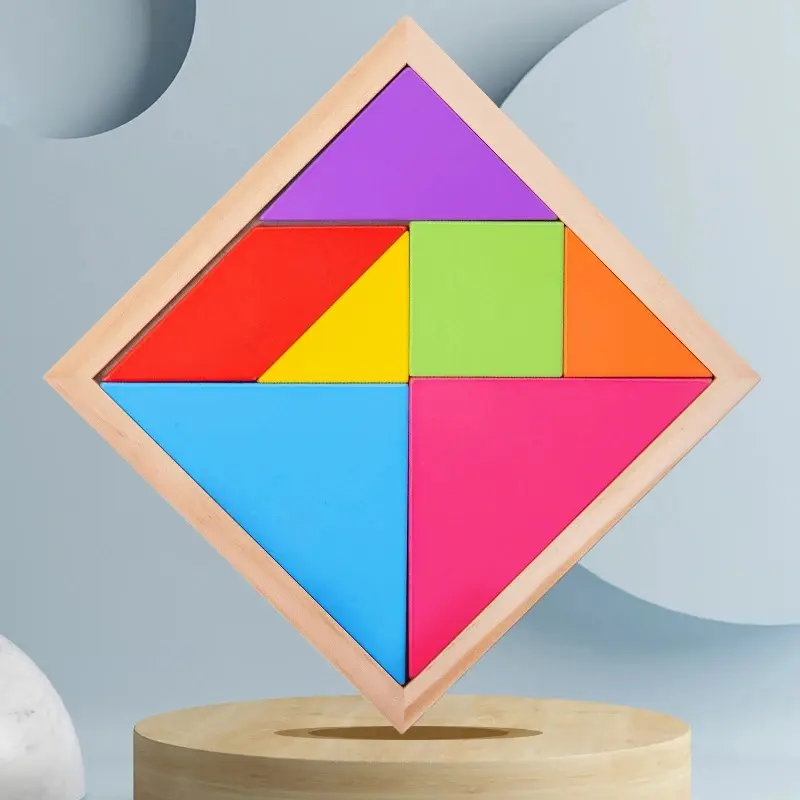 Wooden jigsaw puzzle children's educational toy, featuring 7 colorful pieces, suitable for both boys and girls, makes for an interesting party gift