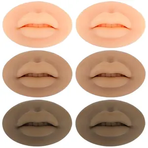 6Pcs 5D Silicone Fake Tattoo Practice Lips Realistic Fake Skin for Permanent Makeup Microblading Tattoo Training