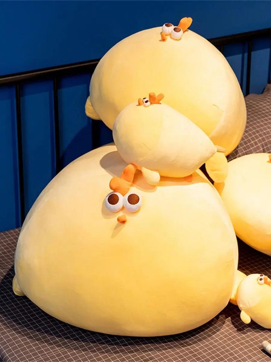 Kawaii Chubby Chicken Plush Toy Soft Plush Stuffed Animal Yellow Chicken Pillow Room Sofa Cushion Decoration Birthday Gift