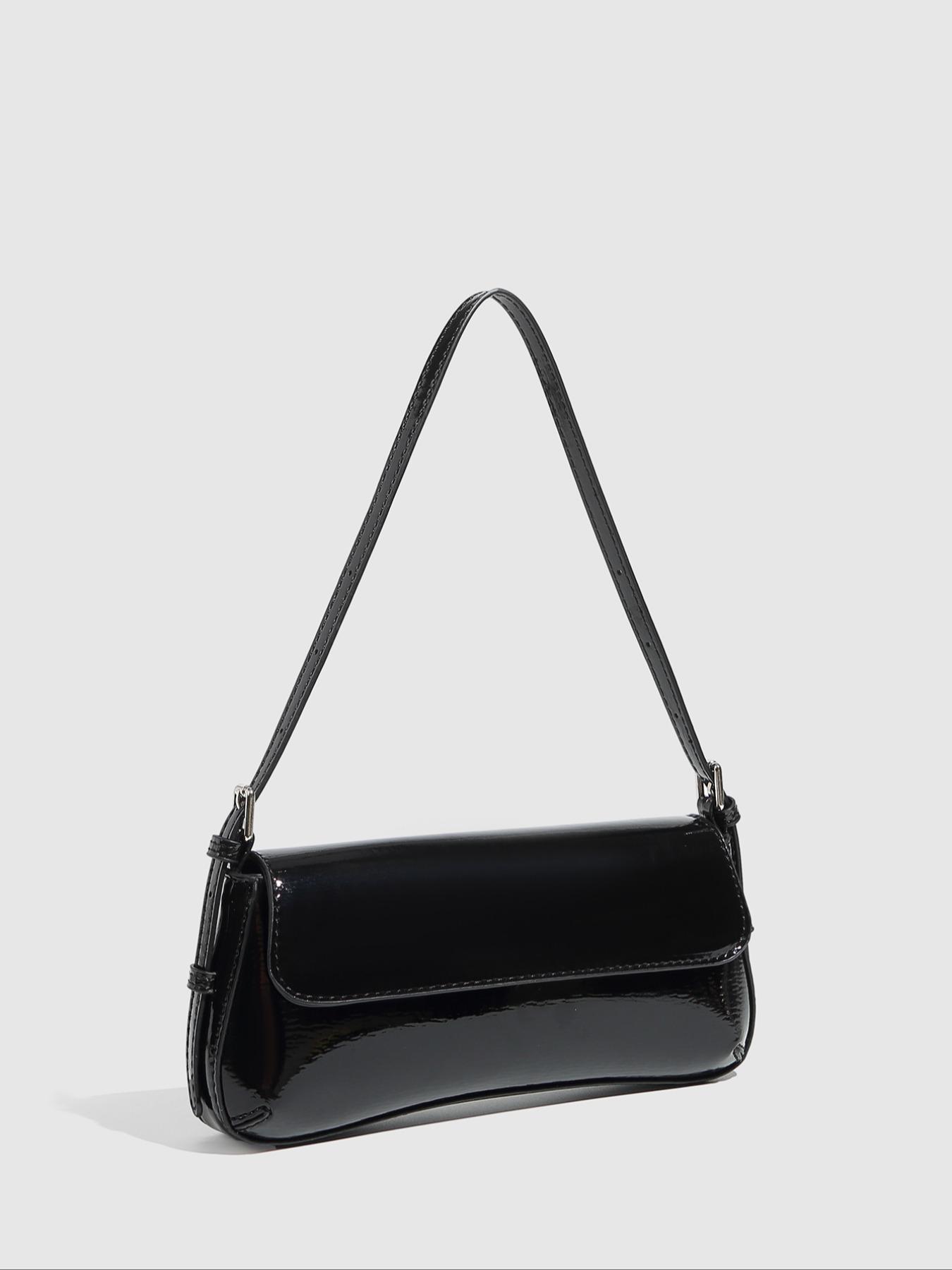 Women's Solid Color PU Leather Shoulder Bag, Fashionable Shoulder Bag for Daily Used, Casual Trendy Versatile High-quality Daily Commuting Bag, Elegant Bags, Shoulder Bag Crossbody