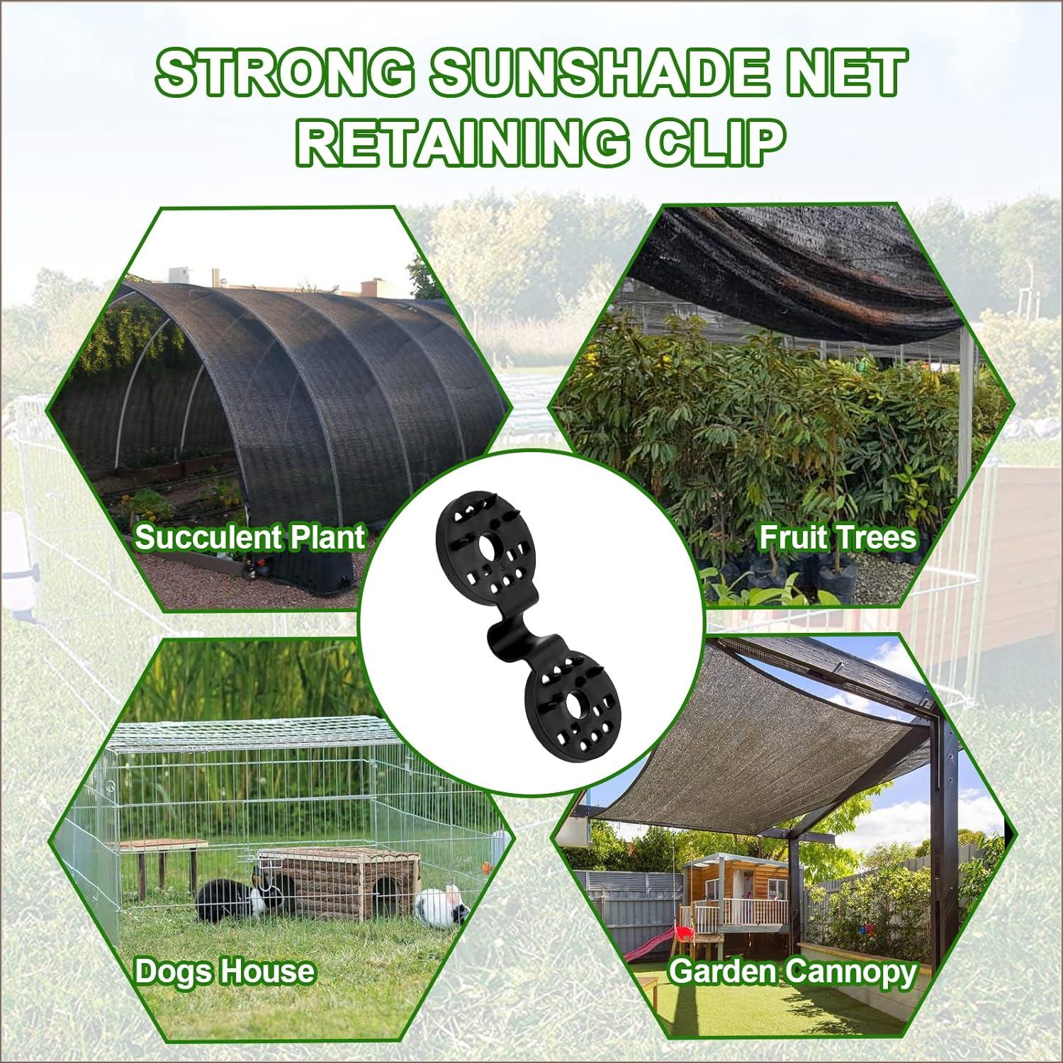 50 PCS Heavy Duty Shade Cloth Clips, Lock Grip Clamps for Sun Shade Sail, Tarps, Mesh & Canopy, Windproof Awning Holders for Outdoor Summer Use