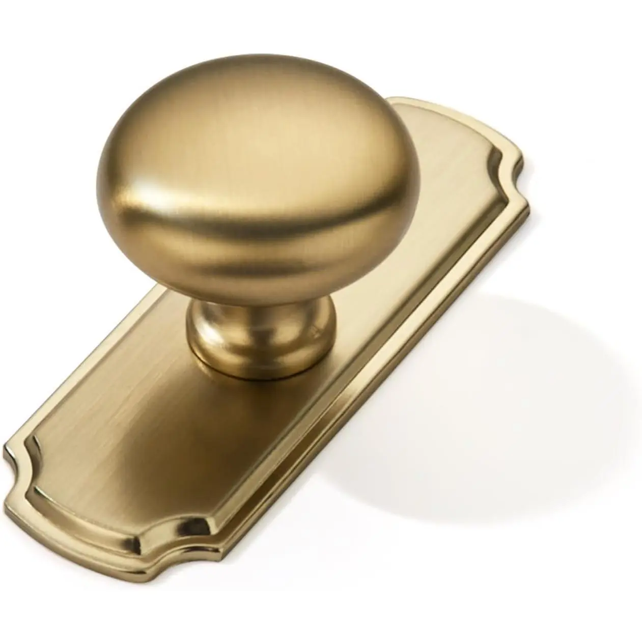 2 Pack 1-1/4 inch Backplate for Cabinet Knobs Brushed Brass Drawer Knobs Satin  Cabinet Hardware  Knobs with Backplate