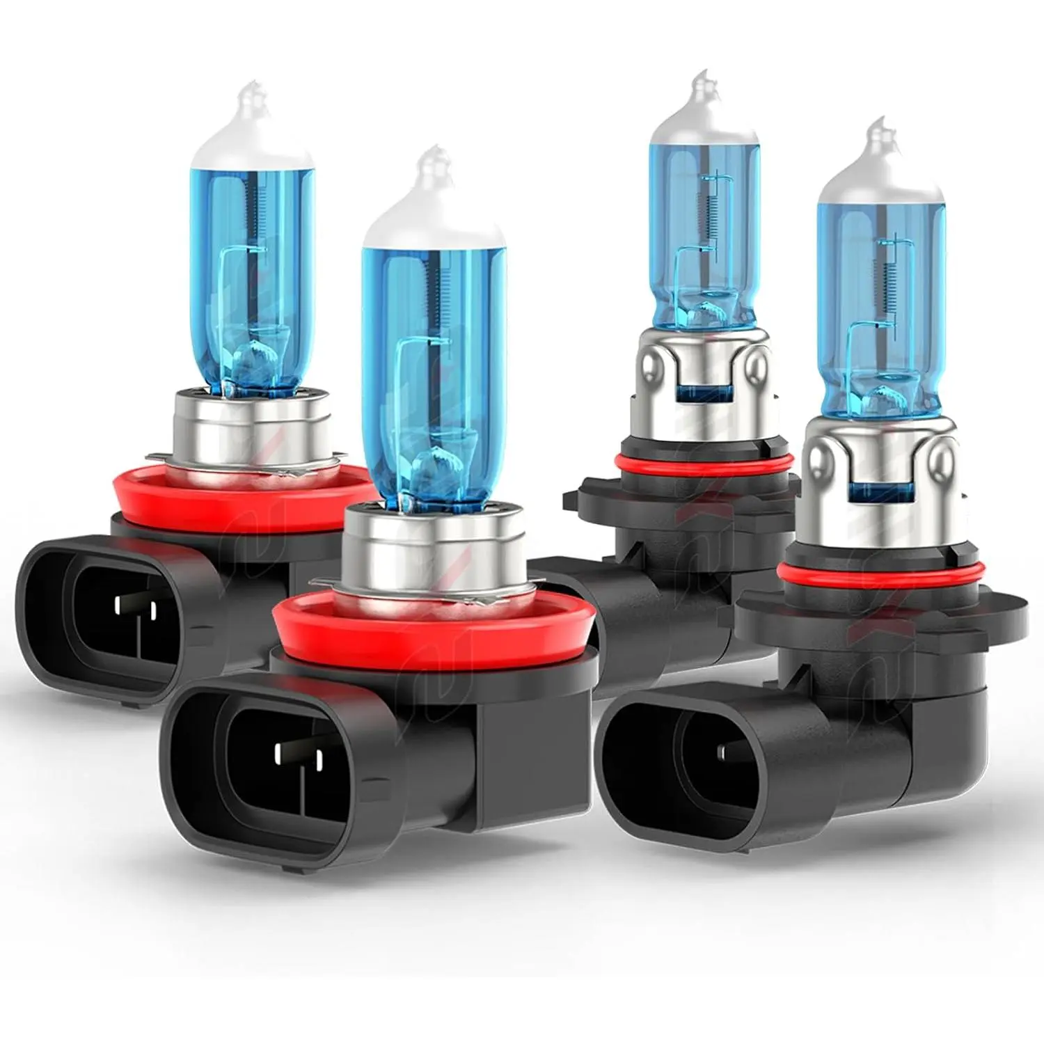 Upgraded Halogen Headlight Bulbs For Toyota Camry 2007 2008 2009 2010 2011 2012 2013 2014 2015 2016 2017 2018, 9005 H11 High Low Beam Headlamp Lights, 6000K White, 300% Brightness, Plug n Play, 4-Pack