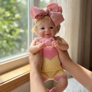High-Quality 13-Inch Full-Body Soft Silicone Doll, Cute Realistic Open-Mouth Design, Waterproof Baby Toy, Girl's Plaything