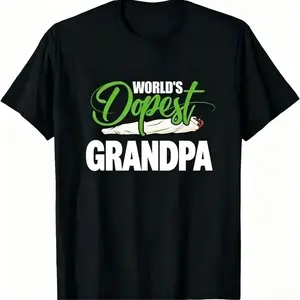 100% Cotton World's Dopest Grandpa /Dad Funny Fathers Day T-Shirt