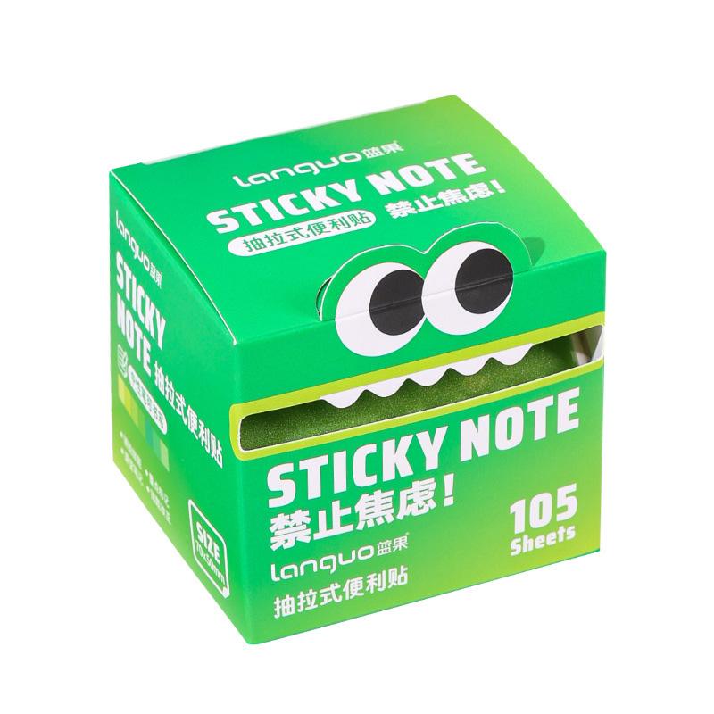 Random Color Cute Monster Pattern Sticky Note, 105pcs/box Creative Multi-purpose Sticky Note, Sticky Memo Pad for Home School Office